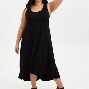 TORRID Black Maxi Super Soft Hi-Low Dress